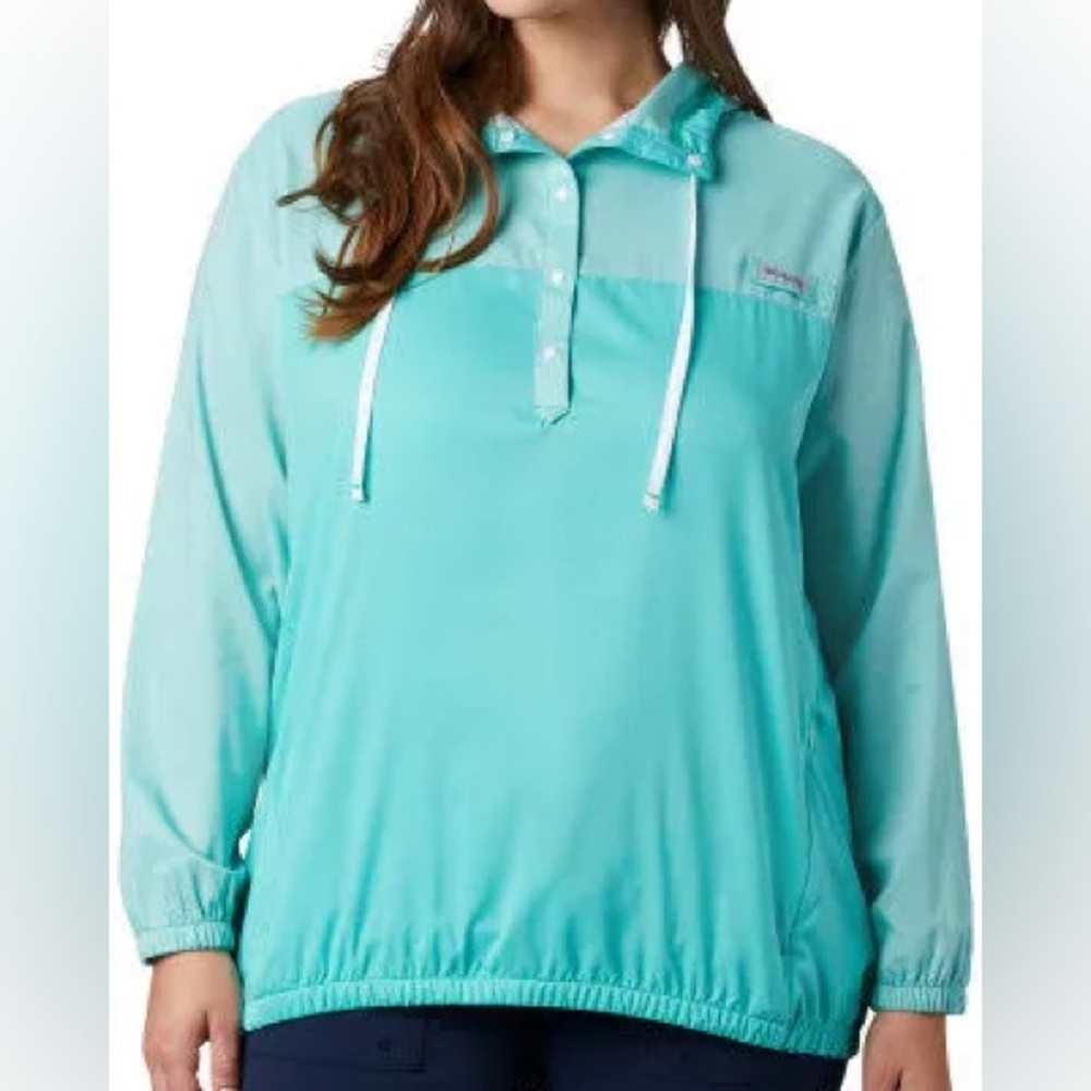 Columbia Tamiami Hoodie Dolphin/White 2X plus